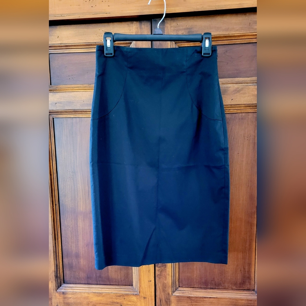 Womens HOSS Lined Solid Black Pencil Skirt - Size 8